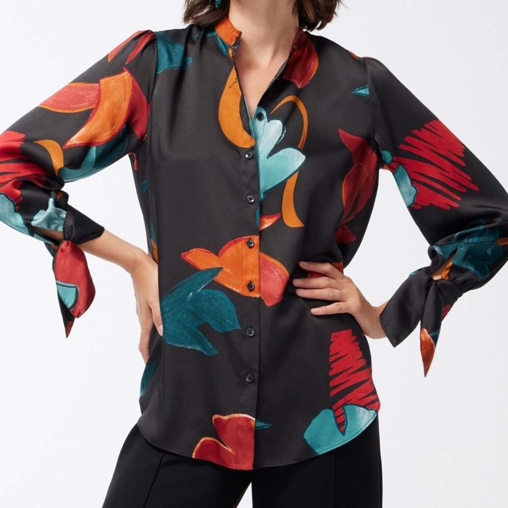 NWT Chico’s Abstract Floral Print Shirt